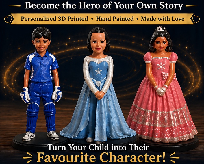 Personalized 3D character figure showcase